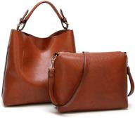 👜 stylish hynice handbags: brown shoulder satchel for women with wallets & hobo bags logo