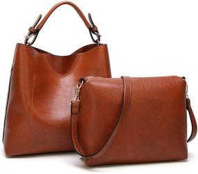 img 4 attached to 👜 Stylish Hynice Handbags: Brown Shoulder Satchel for Women with Wallets & Hobo Bags
