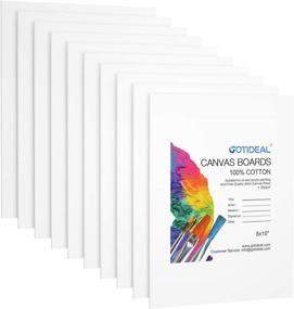 img 3 attached to 🎨 GOTIDEAL 8x10 inch Canvas Boards, Set of 10, White Gesso Primed Blank Canvases for Painting - 100% Cotton Art Supplies Canvas Panel for Acrylic Paint, Pouring, Oil Paint, Watercolor, Gouache