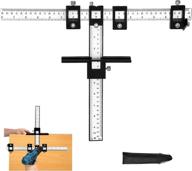 towallmark adjustable cabinet hardware jig and template tool with alumium drill guide punch locator for easy installation of handles, doors, pulls, and drawer knobs - black (available in imperial and metric measurements) logo