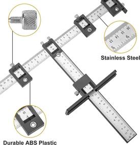 img 1 attached to Towallmark Adjustable Cabinet Hardware Jig and Template Tool with Alumium Drill Guide Punch Locator for Easy Installation of Handles, Doors, Pulls, and Drawer Knobs - Black (Available in Imperial and Metric Measurements)