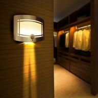 🔦 modern wall lamp: sunnior aluminum led motion sensor sconce with adjustable brightness, battery powered - stick-on anywhere (1 pack) logo