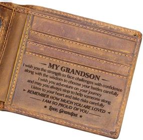 img 4 attached to 👩 Personalized Mom and Son Engraved Bifold Wallet Forever AMZ W04 008