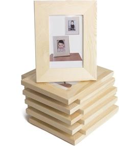 img 4 attached to WALLNITURE DIY Craft Picture Frames for Kids | Unfinished Wood, Set of 10, 4x6 Size