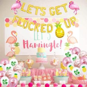 img 3 attached to Hawaii Luau Flamingo Tropical Summer Beach Pineapple Bachelorette Party Banner - Flamingo Bach Bachelorette Party Supplies Decoration Kit