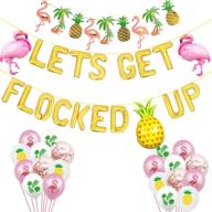 hawaii luau flamingo tropical summer beach pineapple bachelorette party banner - flamingo bach bachelorette party supplies decoration kit логотип