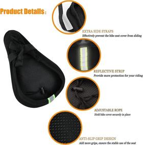 img 2 attached to 🚲 Ficsowy Gel Bike Seat Cover: Ultra-Soft Cushion for Bicycle Saddle, Comfortable Silicone Padding, Ideal for Stationary Exercise Bikes and Mountain Biking