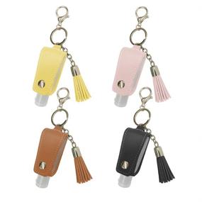 img 4 attached to 🧴 4-Pack Leather Sanitizer Holders by Raikydal