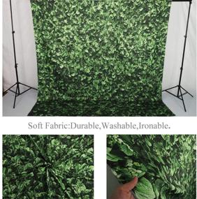 img 3 attached to 🌿 Allenjoy 8x8ft Fabric Green Leaves Backdrop for Photo Studio, Photography Still Life Grass Leaf Floordrop Picture Background, Summer Party Decor, Outdoorsy Theme Shoot Props Drop (Not Artificial Grass)