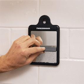 img 2 attached to 🪞 Tweezerman Men's Portable Anti-Fog Shower Mirror for Travel