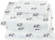 🐘 elephant grey / white elephant full size linen plus sheet set with flat sheet, fitted sheet, and pillow cases - brand new logo