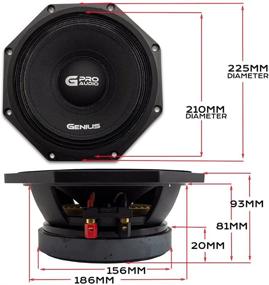 img 1 attached to Улучшите звучание вашего автомобиля с колонками Genius Audio GPRO-M098 8" 400 Вт максимальной мощности - профессиональные средних диапазонов колонки для высококачественного звучания и долговечности