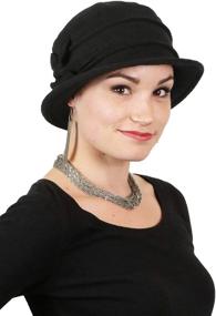 img 3 attached to 🎩 Fleece Flower Cloche Hat: Stylish Head Coverings for Women with Cancer & Chemo Headwear