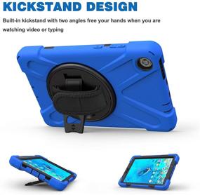 img 1 attached to 🔵 TSQQST Case for Lenovo Tab M8 / Smart Tab M8 Tablet TB-8505F TB-8505X TB-8505FS 2019, HD Case Cover for Lenovo M8 Tablet Kids Boys Heavy Duty Rugged Protection with Kickstand & Hand Shoulder Strap, Blue