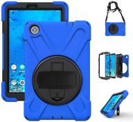 🔵 tsqqst case for lenovo tab m8 / smart tab m8 tablet tb-8505f tb-8505x tb-8505fs 2019, hd case cover for lenovo m8 tablet kids boys heavy duty rugged protection with kickstand & hand shoulder strap, blue logo