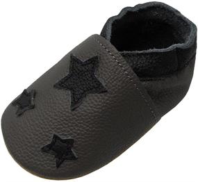 img 4 attached to YIHAKIDS Leather Toddler Moccasin Slippers for Boys' Shoes