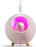 whisper quiet upgraded ultrasonic mini humidifier with colorful lights, ideal for baby nursery and bedroom, auto shut-off - 220ml usb cool mist, small, pink logo