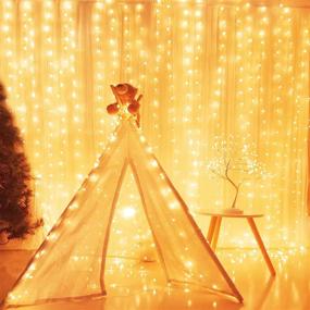 img 3 attached to 🎄 Enhance your Christmas Décor with TURNMEON 300LED Curtain String Lights - Remote Control, Timer, and 8 Modes for Indoor and Outdoor Decoration