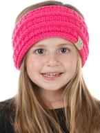 👧 funky junque exclusives: stylish and cozy girls head wrap lined headband for kids - ear warmer with stretch fit logo