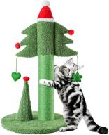 🐱 boluo 31 inch tall cat scratching post tree for large adult cats - catcus cat scratcher toy with teaser ball - cute kitten kitty sisal scratch - indoor outdoor use logo