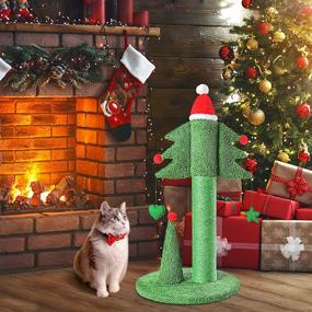 img 3 attached to 🐱 BOLUO 31 Inch Tall Cat Scratching Post Tree for Large Adult Cats - Catcus Cat Scratcher Toy with Teaser Ball - Cute Kitten Kitty Sisal Scratch - Indoor Outdoor Use