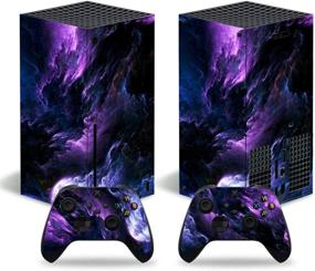 img 1 attached to 🎮 Optimized Xbox Series X Skin Stickers and Decal – Full Body Vinyl Cover for Microsoft Xbox Series X Console and Controllers in Purple Cloud Shade