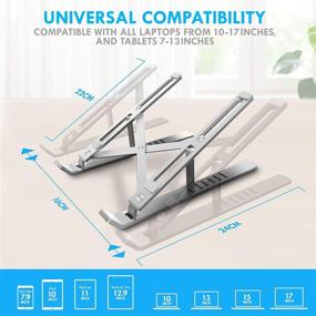 img 3 attached to 💻 Aduro U-Rise Steel Ergonomic Laptop Stand: Adjustable Height Aluminum Monitor Stand Riser, Silver - Compatible with 10-15.6'' Laptops