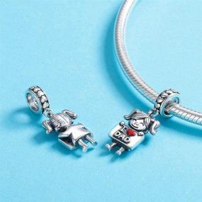 img 2 attached to 🍀 LAMOONY Lucky Boy Charm: 925 Sterling Silver Girl Charm for Pandora Bracelet with Birthday Love Charms for Children