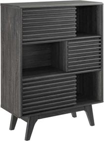 img 3 attached to 📦 Modway Render Charcoal Mid-Century Modern Three-Tier Display Storage Cabinet Stand: Organize in Style!