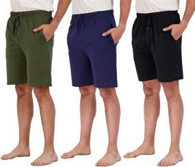 img 4 attached to Cotton Jersey Shorts Pajamas for Men's Sleep & Lounge Attire