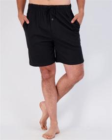 img 3 attached to Cotton Jersey Shorts Pajamas for Men's Sleep & Lounge Attire