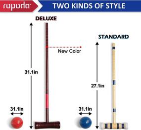 img 3 attached to 🏑 Deluxe Croquet Set with Wooden Mallets and Colored Balls - Vintage Style for 6 Players, Includes Sturdy Carrying Bag - Ideal for Adults & Kids, Perfect for Lawn, Backyard, Park and More...