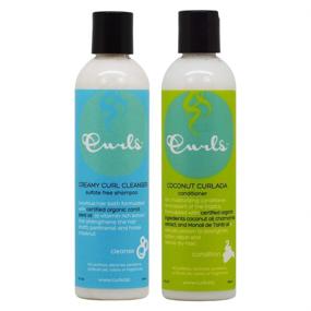 img 1 attached to Curls Creamy Curl Cleanser Shampoo & Coconut Curlada Conditioner 8oz Duo Set for Natural, Beautiful Curls