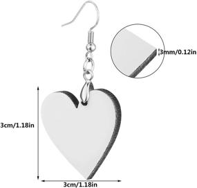 img 3 attached to 16-Piece Sublimation Earring Blanks for DIY Crafting, Mother's Day 🏵️ & Valentine's Gift - MDF Sublimation Printing Earrings in Heart Shape