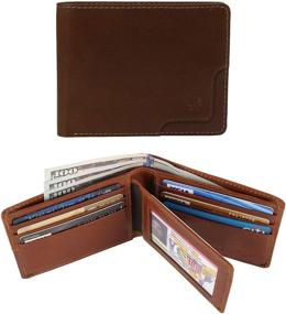 img 4 attached to Secure Your Cards with RFID Blocking Bifold Leather Wallet for Men's Accessories