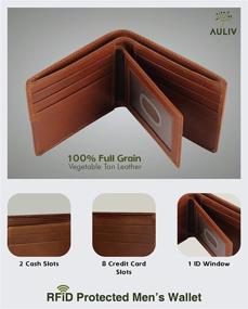img 3 attached to Secure Your Cards with RFID Blocking Bifold Leather Wallet for Men's Accessories