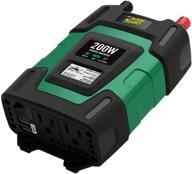 🔋 deltran battery tender 200w power inverter: 12v dc to 115v ac автомобильный инвертор с 5v двойным usb автомобильным адаптером - портативная 200-ваттная мощность для кемпинга, ламп, телефонов и многого другого - модель 026-0005-dl-wh логотип