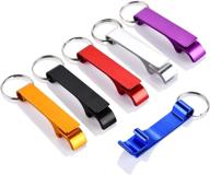 🍻 mcyye 6pcs colorful keychain beer bottle openers - easy to carry metal openers for men and women logo