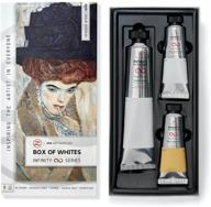 набор белых оттенков zenart box of whites palette - 200 мл титановая белая масляная краска, 50 мл цинк-титановая белая, 50 мл неаполитанский желтый оттенок - набор белых масляных красок для художников - серия infinity - профессиональные масляные краски логотип