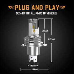 img 3 attached to 🏍️ H4 мотоцикл светодиодная лампа для фар от HIMA4X4 - ближний/дальний свет с вентилятором, сверхяркая лампа 6500K CSP Chips цвета ксенонового белого, набор для преобразования - быстрая установка, упаковка из 1 штуки