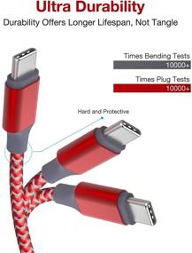 img 2 attached to 🔌 Quntis USB Type C Charging Cable - 3Pack 6ft Braided USB C to USB A Cable for Samsung Galaxy S9 S8 Plus Moto Z2 LG V30 V20 G5 G6 Pixel Nintendo Switch OnePlus 5 Nexus 6P - Red