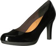clarks womens adriel viola leather women's shoes for pumps logo