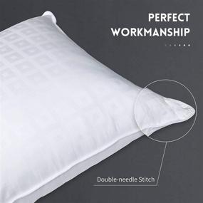 img 1 attached to 🛏️ Craftsman Goose Down Alternative Pillows - Breathable Cotton King Pillows for Sleeping- Hotel Collection, Set of 2 (20x36inches, White)