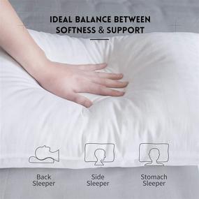 img 2 attached to 🛏️ Craftsman Goose Down Alternative Pillows - Breathable Cotton King Pillows for Sleeping- Hotel Collection, Set of 2 (20x36inches, White)