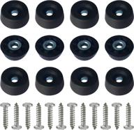 🔍 set of 12 soft cutting board rubber feet - stainless steel screws included (0.25"h x 0.687"w) - soft, non slip, non marking, anti-skid, bpa free - made in usa - perfect grips for furniture, electronics, and appliances! logo
