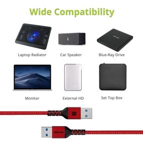 img 2 attached to 🔌 2 набора USB A к USB A 3.0 кабель (6.6 футов + 6.6 футов), кабель BrexLink USB мужской мужской для улучшенной совместимости с жесткими дисками, охладителями для ноутбуков, приставками, DVD-плеерами, принтерами, камерами (красный)