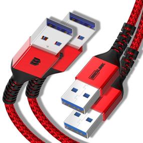 img 4 attached to 🔌 2 набора USB A к USB A 3.0 кабель (6.6 футов + 6.6 футов), кабель BrexLink USB мужской мужской для улучшенной совместимости с жесткими дисками, охладителями для ноутбуков, приставками, DVD-плеерами, принтерами, камерами (красный)