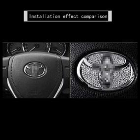 img 1 attached to 🔹 Стильные алмазные наклейки на руль автомобиля Toyota - MARKX, Camry, HIGHLANDER, новая COROLLA - декоративная этикетка