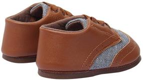 img 1 attached to Kuner Baby Boys Brown PU Leather Canvas Rubber Sole Outdoor First Walkers Shoes for 6-24 Month Olds