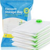 🛏️ maximize storage space with opaza jumbo vacuum storage bags, 4 pack extra large(51"x39") - perfect space saver for clothing, comforter, bedding, blanket логотип